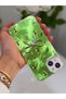 iPhone 13 / 14 Case with Marbling Effect, 3D Bow and Floral Pattern, Raised Camera Cover - 4