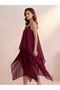 Stylish Asymmetrical Midi Dress with Rope Straps and Layered Detail - 2