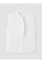 Lcw Vision White Scarf Collar Oversize Women's Shirt - 5