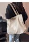 Women's Shoulder Tote Bag Canvas Handbag Large Capacity Bucket Bag Fashionable Travel Messenger - 7