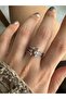 Silver Color Tiny Drop Stone Ring - 3
