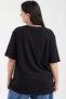 Unisex Oversized T-Shirt with Tulip Botanical Motif Printed Black / White - 3