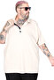 Mode XL Large Size T-Shirt Polo Collar U26581 Beige - 4