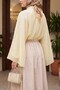 Spanish Tulle Modal Blouse with Inner Lining - Light Yellow - 5