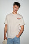 Espada Men's 100% Organic Cotton Round Neck Vanilla T-Shirt with Print Detail - 4
