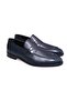 Dark Blue Color Laceless Genuine Leather Men's Shoes