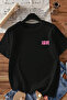 Love Dice Design 100% Cotton Half Oversize Black T-Shirt - 2