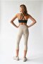 2140 Women's High Waist Slit Capri Leggings Natural - 4