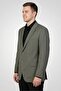 Men Regular Fit Chambray Casual Blazer, Light Olive - 4