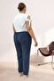 69007 Large Elastic Waistband Cupra Pants - Navy Blue - 5