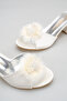 Lace Detailed Feathered Bridal Slippers White Thick Heeled Wedding Engagement and Dowry Slippers - 4