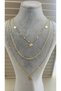 Gold Color 3 Layered Heart Pendant Women's Zircon Stone Multiple Chain Necklace Combination Minimal Stylish Stainless Steel - 2