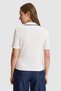 Women's Cream Polo Collar Zipper Detailed T-Shirt 50324921-Vr256 - 5