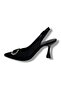 Desire 452-26 Striped Satin Stone Buckle Thin Heel Women's Stiletto 8.5cm - 3