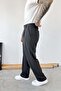 Anthracite Pleated Baggy Fit Fabric Trousers - 3