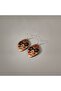 100% Handmade Copper |   Copper Orange Black Kilim Patterned Dangle Earrings - 8
