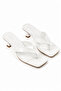 Avelis White Flip-Flop Heeled Slippers - 2