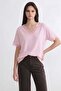 Collar and sleeve lace detail blouse pink - 2
