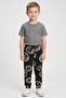Kids Boy Drawstring Allover Print Jogger Pants, Black