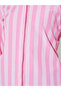 Pink Striped Longline Shirt - 3