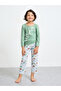 Boys Dino Print Long Sleeves T-Shirt and Straight Leg Pyjama Set - 2
