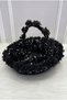 Black Silver Bridal Henna Night Basket, Sparkling Sequin Velvet and Three-Dimensional Laser Flowers, Wedding Marriage Promise Engagement Circumcision - 3
