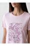 Lcw Everyday Lilac Crew Neck Printed Women's T-Shirt - 3