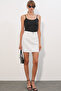 Women's Polka Dot Mini Denim Skirt 8086 - White