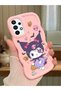 Samsung Galaxy A73 Compatible Case Camera Protector Pink Silicone Couple Phone Case Cartoon Pattern