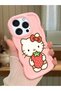 iPhone 16 Pro Max Compatible Case with Camera Protector Pink Silicone Couple Phone Case Kitty Pattern
