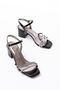 Zri̇n-889 Premium Black 3-Stripe 6 cm Heeled Women's Shoes - 4