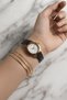 Leny Women's Wristwatch Gold Case Black Thin Band White Dial Minimal Classic Quartz Stylish Casual Women's Watch - 4