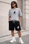 Unisex Oversize Shorts Set Crew Neck Short Sleeve T-Shirt Shorts 2-Piece Sports Combination Casual Summer Basketball Printed - 2