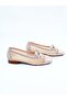 Women's Genuine Leather Ballerinas Beige - 2