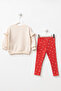 Baby Girl Top and Bottom Set with Tights and Ruffle Detail, Printed - 3