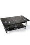 Migue home Modern Two Tier Coffee Table for Living Room, Easy Assembly, 100cm L x 60cm W x 40cm H, Black Color - 6