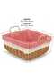 Square Woven Storage Basket with Gingham Lining & Handles - 5