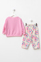 Baby Girl Top and Bottom Set with Floral Pattern Print - 3
