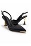 Women's Comfortable Heel Special Design Evening Dress Shoes with Stone Detail - 4