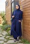 Women's Combed Cotton Hijab 3-Piece Set Long Cardigan Tunic Pants - 3