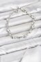 Brass Silver Color Zircon Stone Flower Model Women's Bracelet - 2