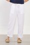 Women's waist Tie-Detail carrot pants - white - 3