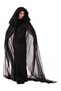 (eb63 Size M)Halloween Women's Black Hooded Cape - Cosplay Costume for Witch Dress & Ghost Bride Looks Women's Black Hooded Cape - 3