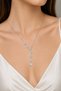 316L Steel Star Model Silver Color Zircon Stone Women's Necklace - 2