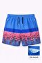 Men's Swim Shorts with Zipper Pockets and Mesh Lining, Quick Dry Premium - Blue - 2