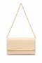 Cream Women's Chain Strap Portfolio Bag – Stylish Evening Dress Shoulder and Hand Bag Suitable for Daily Use