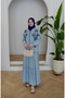 Women's Embroidered Skirted Denim Dress - 2