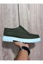 Khaki Nubuck Leather Men's Shoes - 2