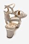 Women's Cross Galvanized Heeled Sandals; Gold Glitter - 4