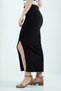 Women's Ottoman Fabric High Waist Slit Long Skirt - 3